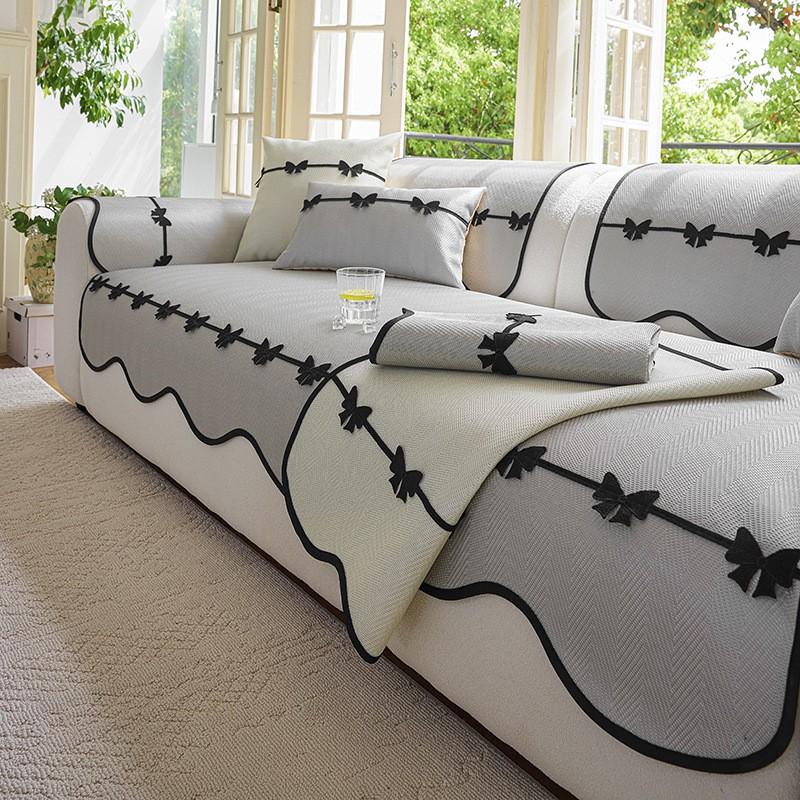 Ice Silk Sofa Cushion Non-slip All Season Universal Butterfly Straight Section Sofas