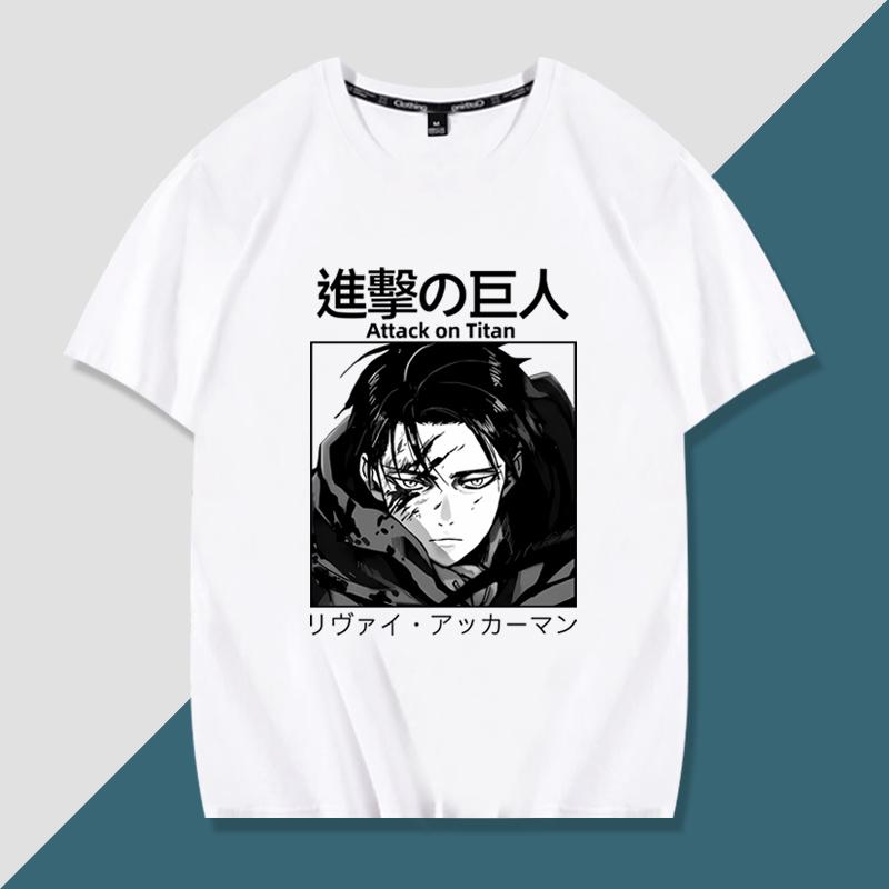 Japanese anime Attack on Titan handsome printed summer 100% cotton T-shirt fashion casual men's streetwear