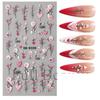 5D embosované samolepky na nehty Bílé květinové obtisky na nehty Gravírování květinových tipů na nehty