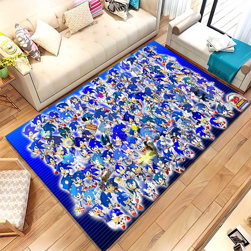

Retro S-Sonic Cartoon Games Living Room Non-Slip Area Rug Soft Carpet for Bedroom Kids Playroom Sofa,Home Decor Doormat Gift 40x60cm