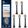Philips Sonicare Premium All-in-One Brush Heads, Regular (5-Pack), Genuine, A3, HX9095/96, Black