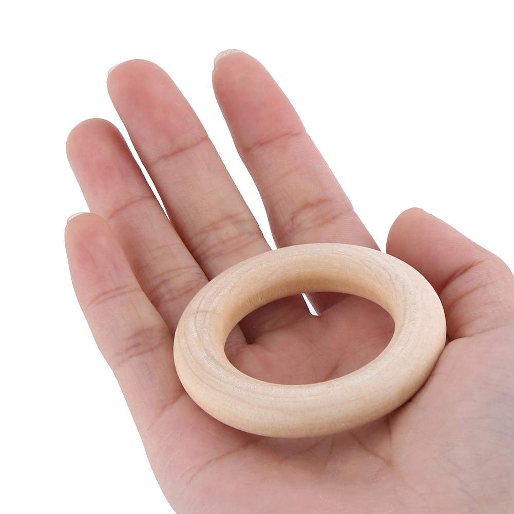 20Pcs Natural Unfinished Wood Rings Wooden Round DIY Craft Jewelry Making Accessory New