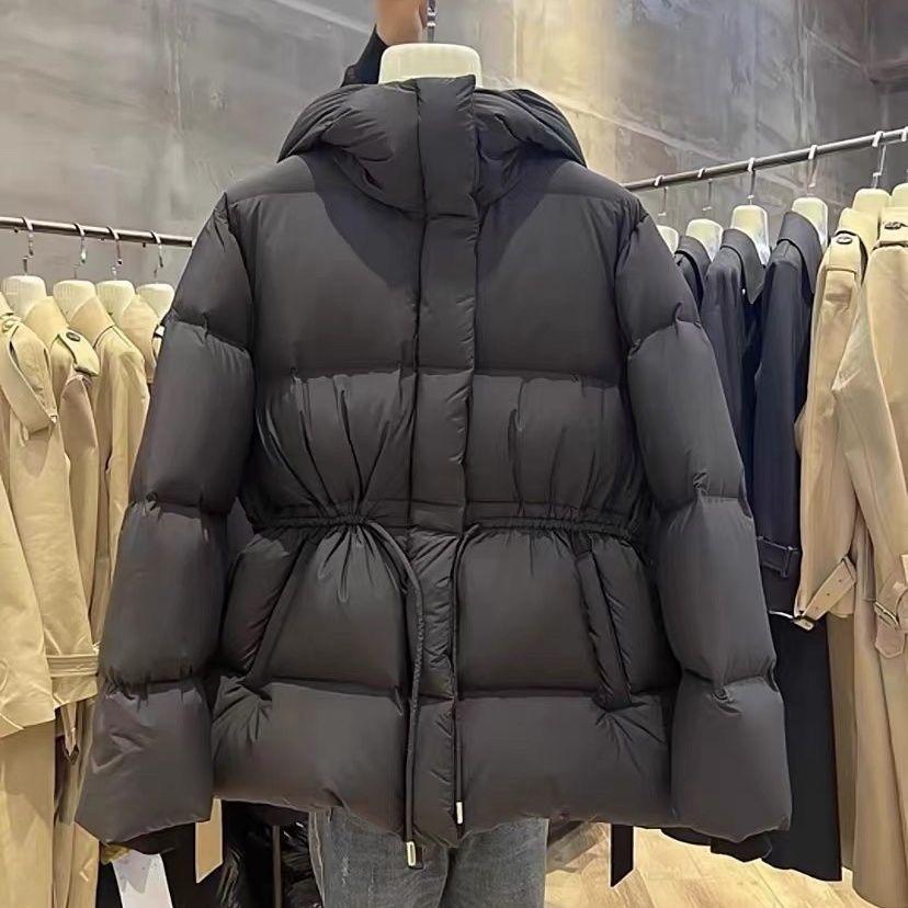 Winter New Bread Clothes Waist Hooded Warm Design Cotton Clothes Thickened Coat Women