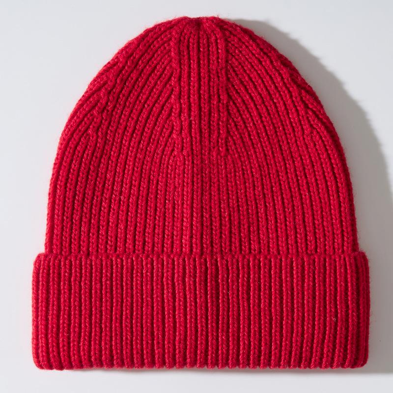 2025 Autumn/Winter Unisex Thick Knit Wool Hat - European & American Inspired Korean Style