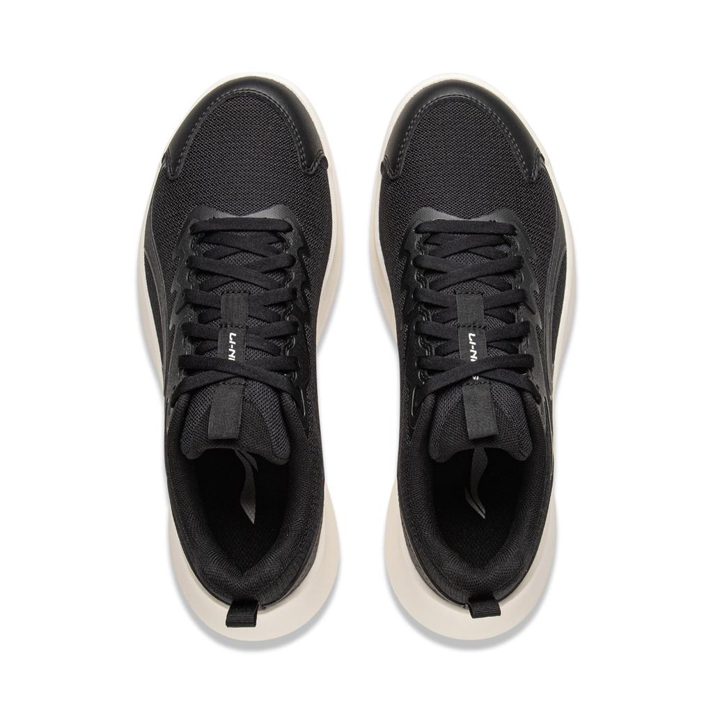 Li Ning Light Feather FW Cushioning Slip Resistant Abrasion Resistant Breathable Low Top Running Shoes Women's Black ARSV134-4