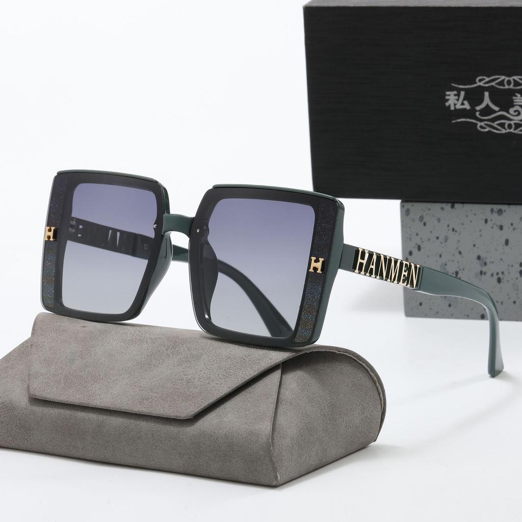 H Letter Polarized Sunglasses Women'S Large Frame, Sunglasses With Light Luxury And Thin Face Versatile Fashion Trend