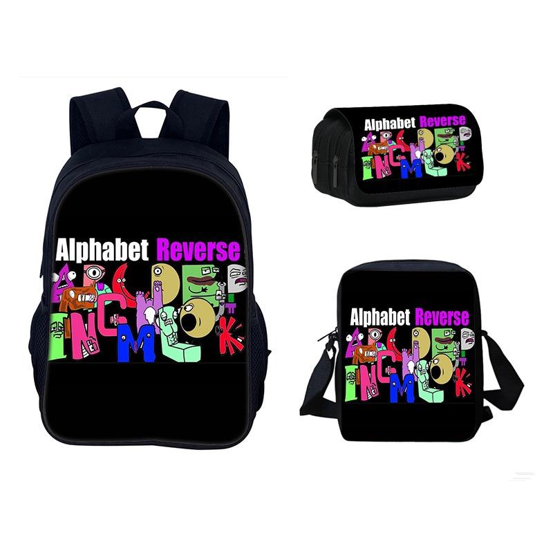 Alphabet Lore Backpack Cool And Breathable Student Bag For School In Red/black