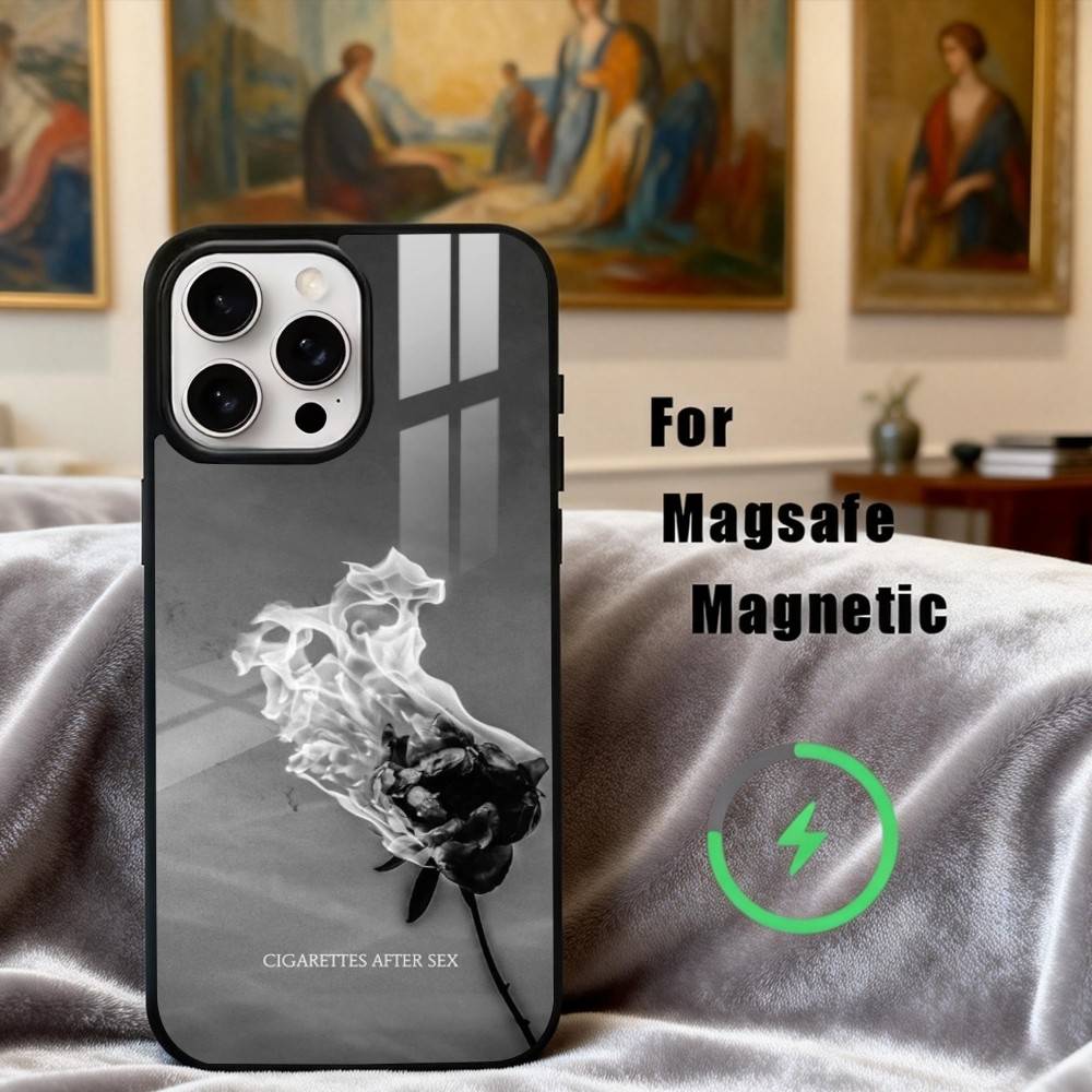 C-Cigarettes A-After Sex B-Band Phone Case For iPhone17,16,15,14,13,12,11 Plus,Pro Max Magnetic For Magsafe Wireless Charging