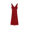 Robe d'été élégante coréenne pour femme, décontractée, à imprimé floral, col en V, midi, style plage, dos nu, sexy, slim, à bretelles