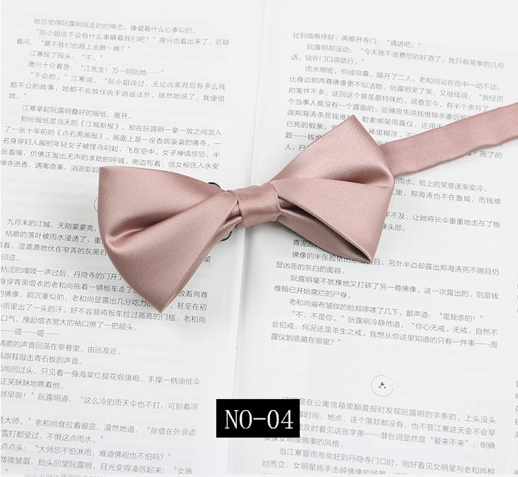 Solid Color Bow Tie Men'S Wedding Groom Banquet Gentleman Photography Shirt Black Burgundy Simple Trendy Bow