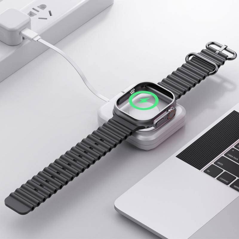 Adjustable Angle Wireless Charging For Watch 9/8/7/6/5/4 40mm 41mm 42mm Retractable Cable Charging Statino