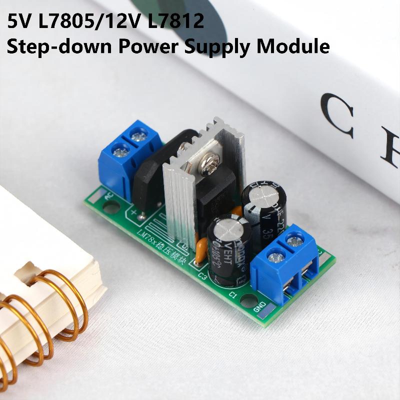 L7805 L7812 Step Down Power Supply Module 5V 12V Voltage Regulator Board With Heat Sink For Diy Electronics Projects