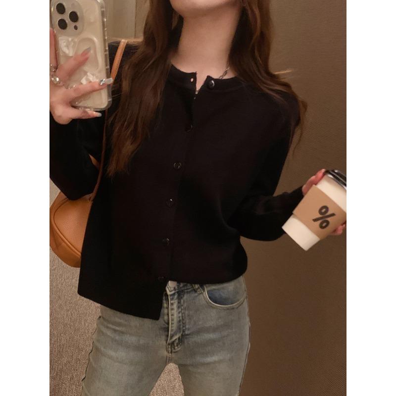 Fashion Long Sleeve Knitted Cardigan Womem Sweater Spring Autumn Casual Simple Jackets Elegant Loose Solid Color Women's Clothing