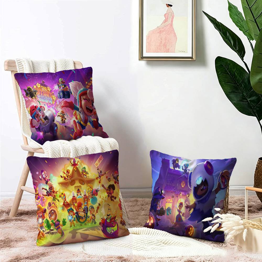 Cute B-rawl Game S-Stars Pillow Gift Home Office Decoration Bedroom Sofa Car Cushion Cover case 45x45