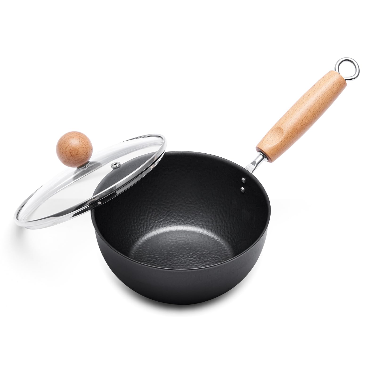 

WANGYUANJI 18cm Induction Gas with High Heat Ramen Milk for People Wok, Single-Handed Pot, Compatible, Compatible, Lid, Efficiency, Non-Stick,