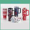 Creative 5d Christmas Themed 40oz Handled Automotive Cup Stylish 304 Stainless Steel Insulated Travel Mug