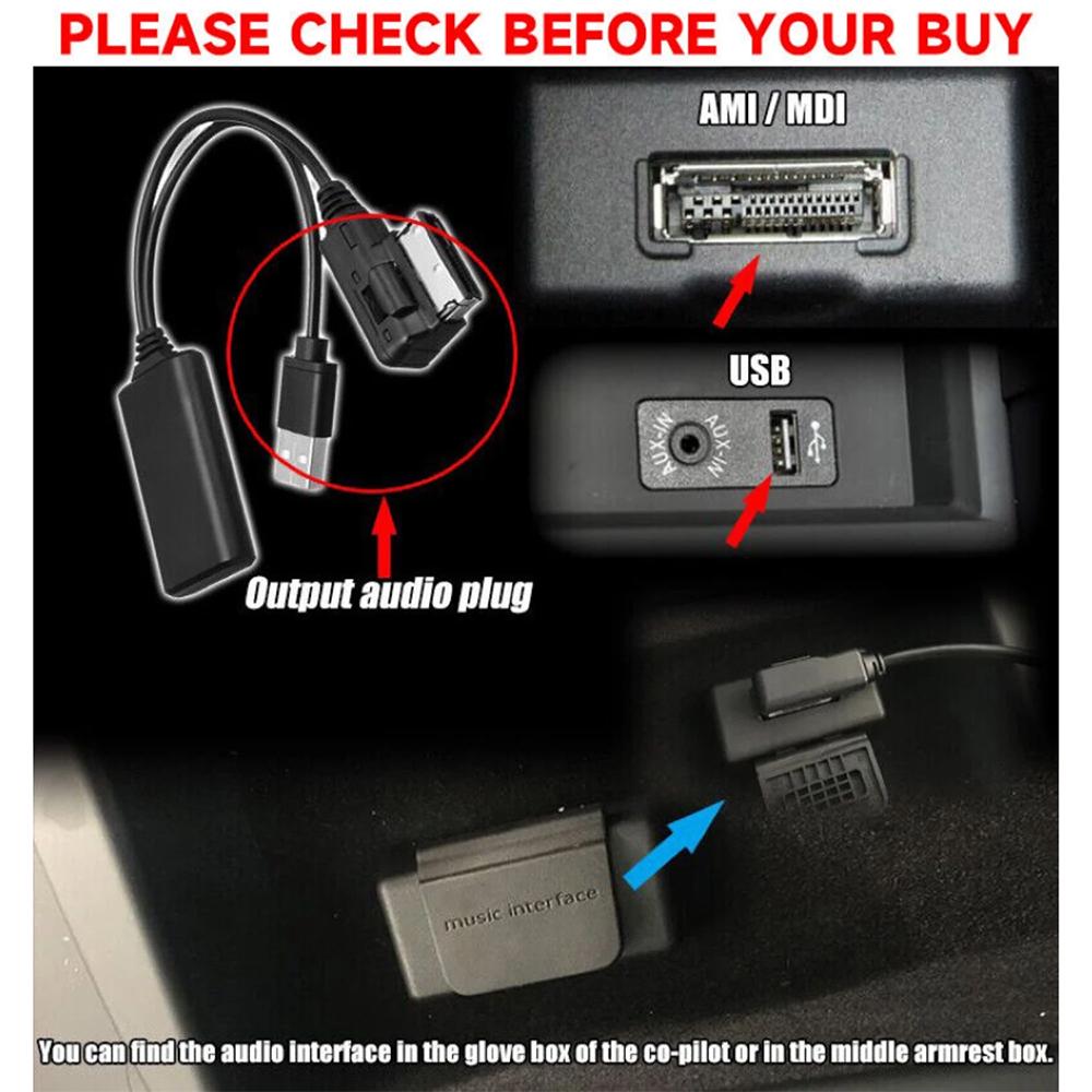 1 Stück Kabellose Bluetooth Musik-Schnittstelle AUX Au1dio Kabeladapter Für A1udi Q7 A5 A6 A8