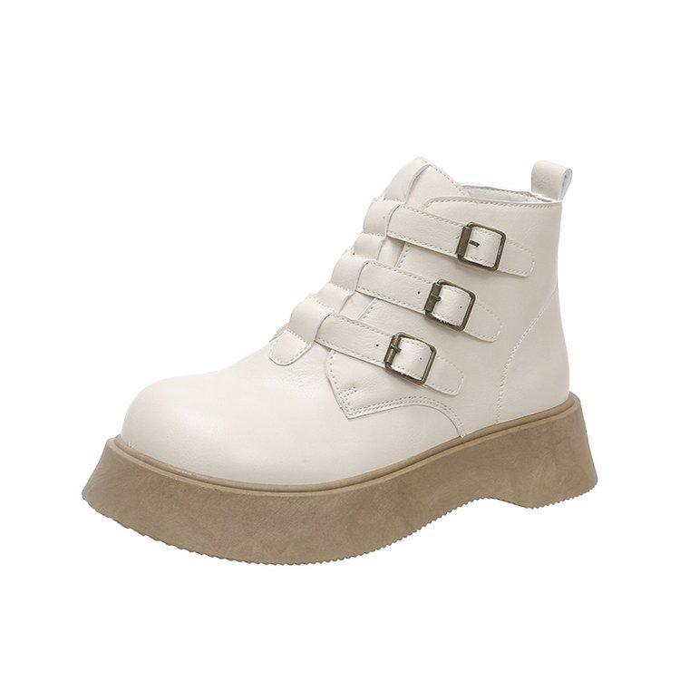 Fashion Retro British Style 2025 Autumn Fashion New Bohemian Style Big-head Ankle Boots Muffin Thick Soled Side Zipper Boots for Women