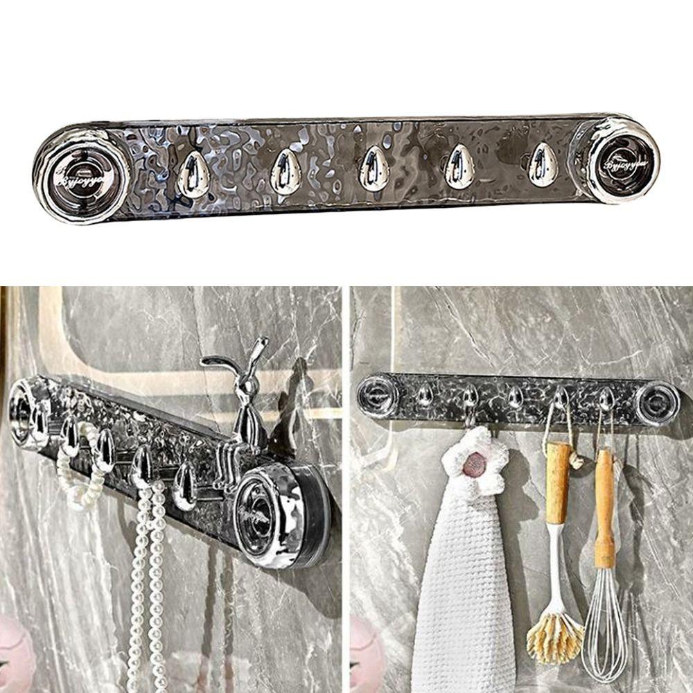 

Multi-Purpose Vacuum Cup Hook Towel Rack Bathroom Hook Fashion Kitchen Utensils Storage Row Hook сірий