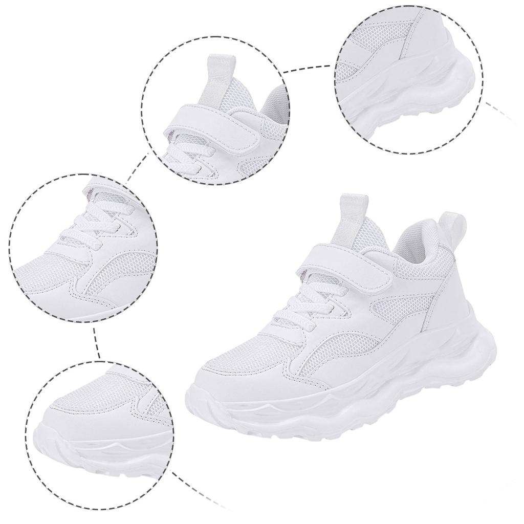 Children's Fashion Sports Shoes Breathable Student  School Walking Shoes Anti-Slip Boys Girls Casual Running Sneaker White Shoes