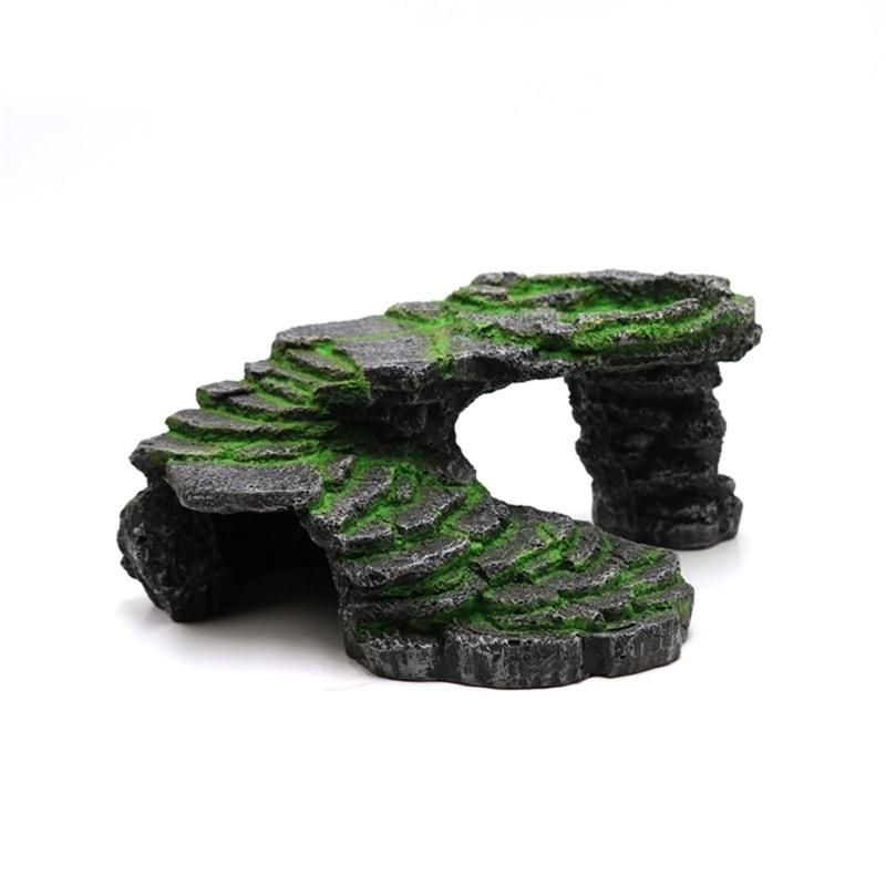 

Turtle Basking Platform Resin Hide Cave Reptiles Decors Mini Island for Tanks Turtle Basking&Floating Platform 1