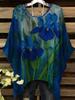 Camiseta Vintage para Mujer Estampado Pastoral Dobladillo Irregular Cuello Redondo Manga Corta Casual Comodidad Camiseta para Todas las Estaciones