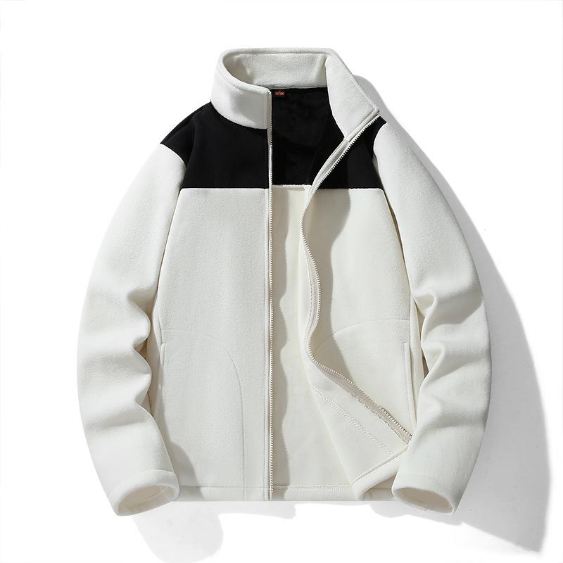 Autumn and Winter Cold and Warm Fleece Clothes for Men and Women Couples with The Same Fashion Color Matching Coat