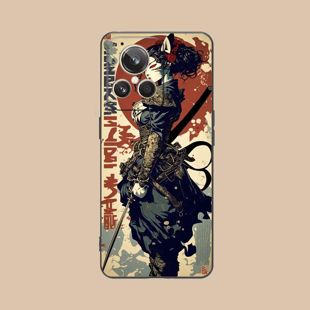 Retro Tattoo Girl Mobile Phone Case for Realme 15 14 13 12 11 10 9 Pro Plus T i Lite 5G Colorful Printing Cover Luxury Pretty