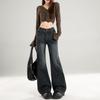 Women's Blue Retro High-Waist Slim Fit Flare Jeans