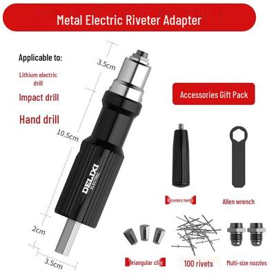 DELIXI Electric Rivet Gun Converter Kit CN Plug (adapter Included)