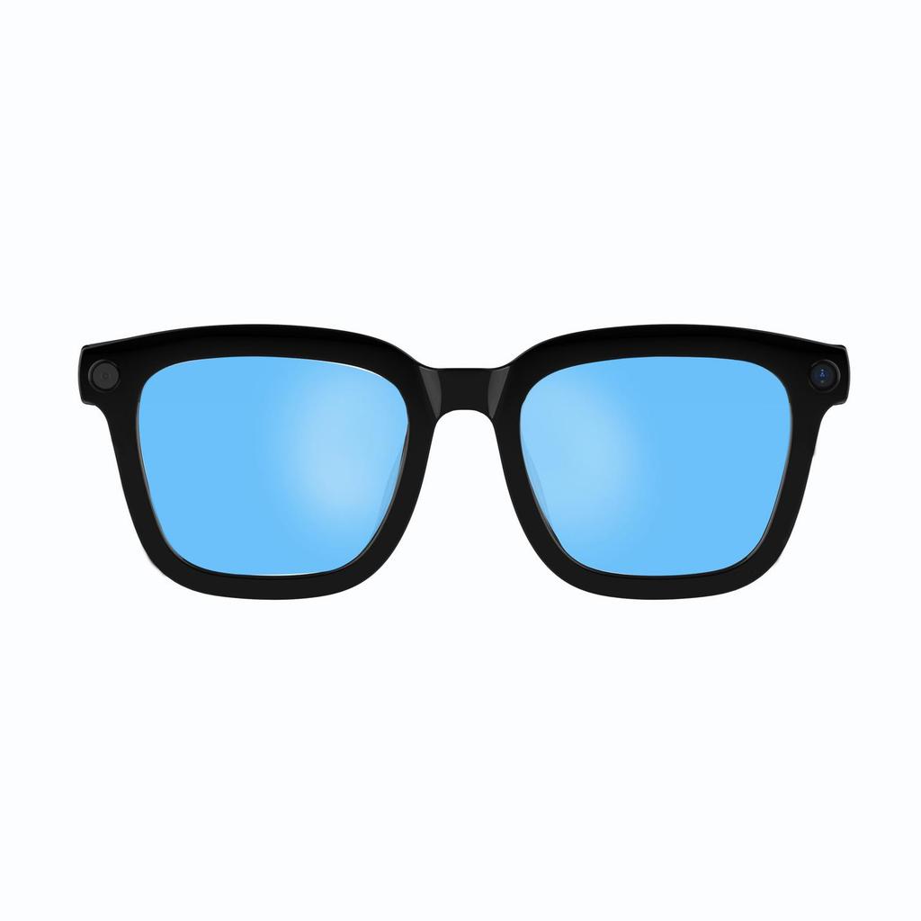 KI-Smart Glasses: Schwarze Tech-Kamera-Brille für Übersetzung, Fotografie und Musik-Streaming