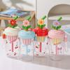 Zhenqi Small Flower Straw Glass Cup