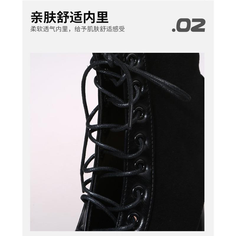 Lace-up Sandal Boots Female Hollow Fine Heel Large Size Sandals