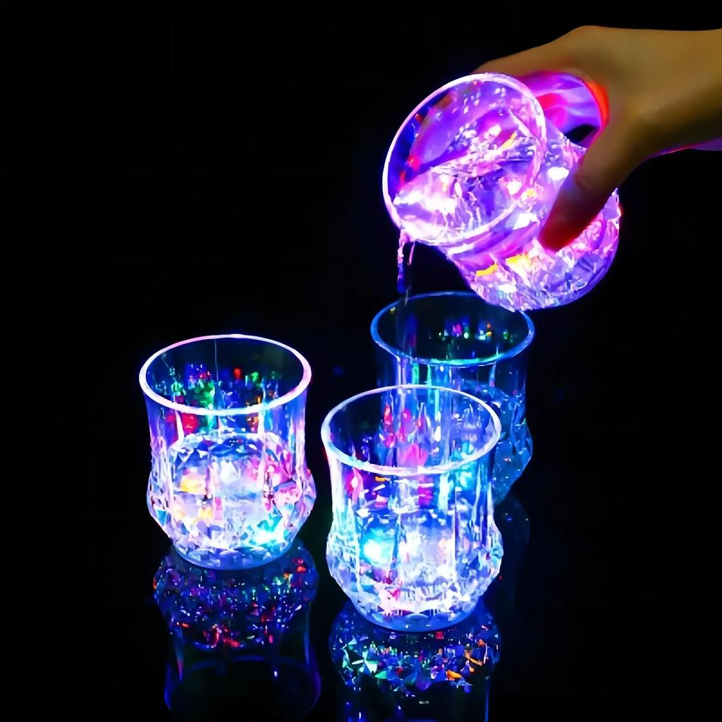Wine Automatic Luminous Glass Water Beverage Pineapple Glass Red Wine Beer Whiskey Glass New LED Flashing Glass Party Decoration