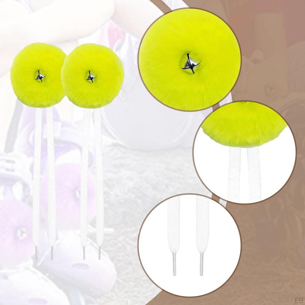 2 Pieces Kids Skates Laces Balls with Bells for Outdoor Activities Roller