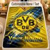 Flannel BlanketBorussia Dortmund Custom Name Text Personalized Soft Warm Throw Blanket Home Decor Gift