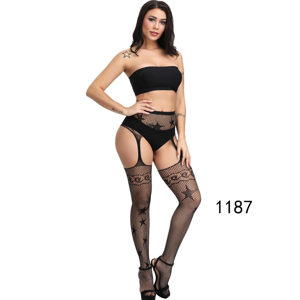 Direct sales new erotic underwear sexual fun stockings long anti-strip black seduction mesh stockings