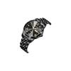 PINDOWS Men's Analog Quartz Watch with Diamond, Waterproof, Luminous Date, Stainless Steel Band