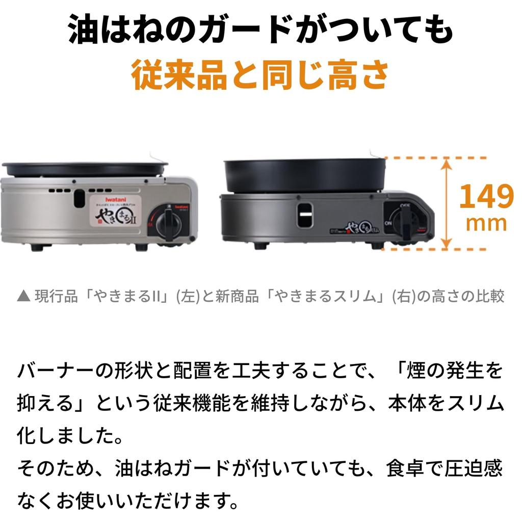 Iwatani Cassette Gas Stove, Smokeless Barbecue Grill, Yakimaru Slim, Yakimaru, Yakimaru 3, Made In Japan, Iwatani Homemade Series CB-SLG-3