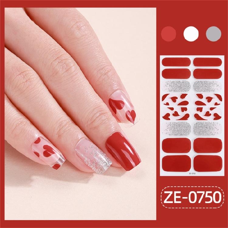 Valentine's Day Full Wrap Nail Stickers Nails Polish Strips Adhesive DIY Nails Art Decals Manicure Accessories