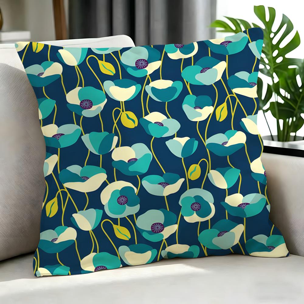 Art PPoppy Patterned Cushion Cover Cushion Cover Set Pcs x x x Pillowcase Decorative Sofa Home Decor