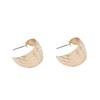 Retro and Unique Bamboo Joint Texture Wide C-shaped Stud Earrings, Simple, Fashionable, Exquisite and High-end