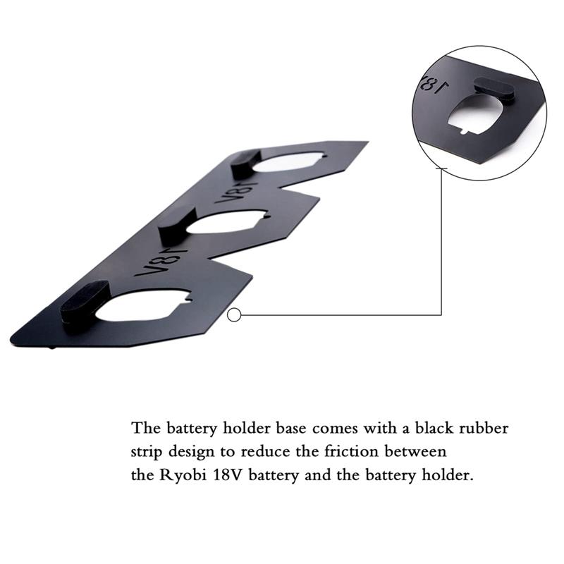 AEE2-Battery Holder, Wrought Iron 18V Battery Storage, 18V Battery Holder , Mount Wall Rack For 18V Batteries