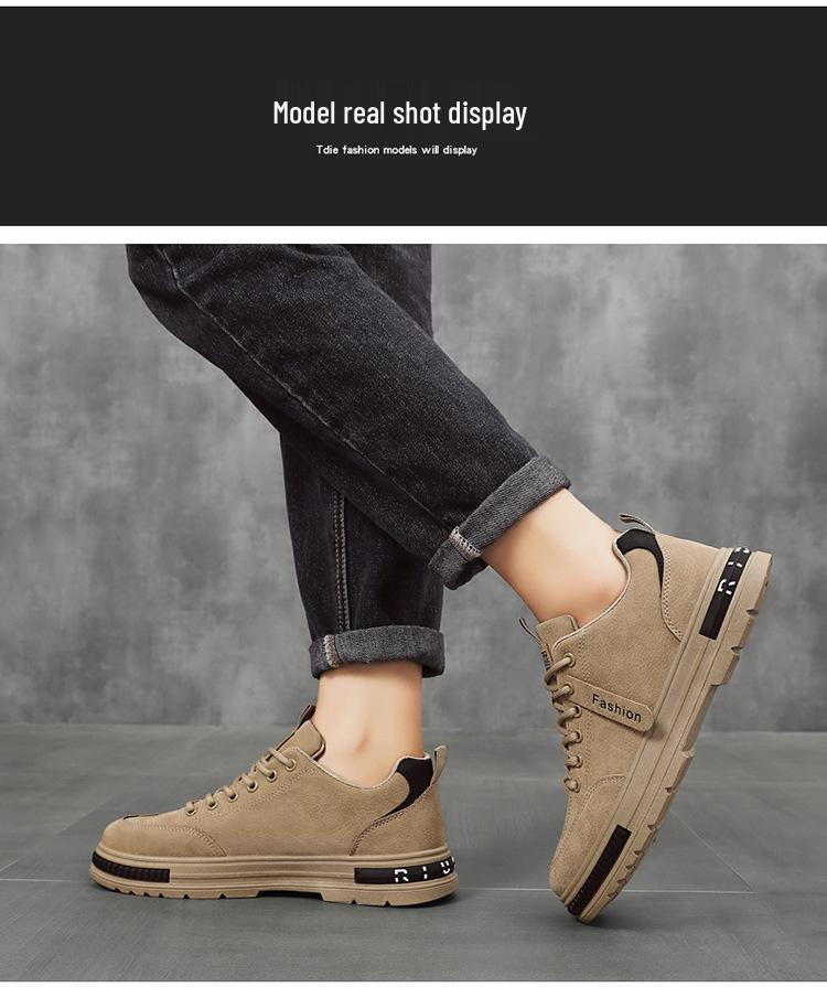 Men's Spring Breathable Non-Slip Work Shoes - Trendy, All-Match Sports Dad Shoes for Construction