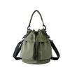 New Fashion Women'S Bag Large Capacity Drawstring Bucket Bag Simple Workwear Style Nylon Shoulder Bag For Women Handbag