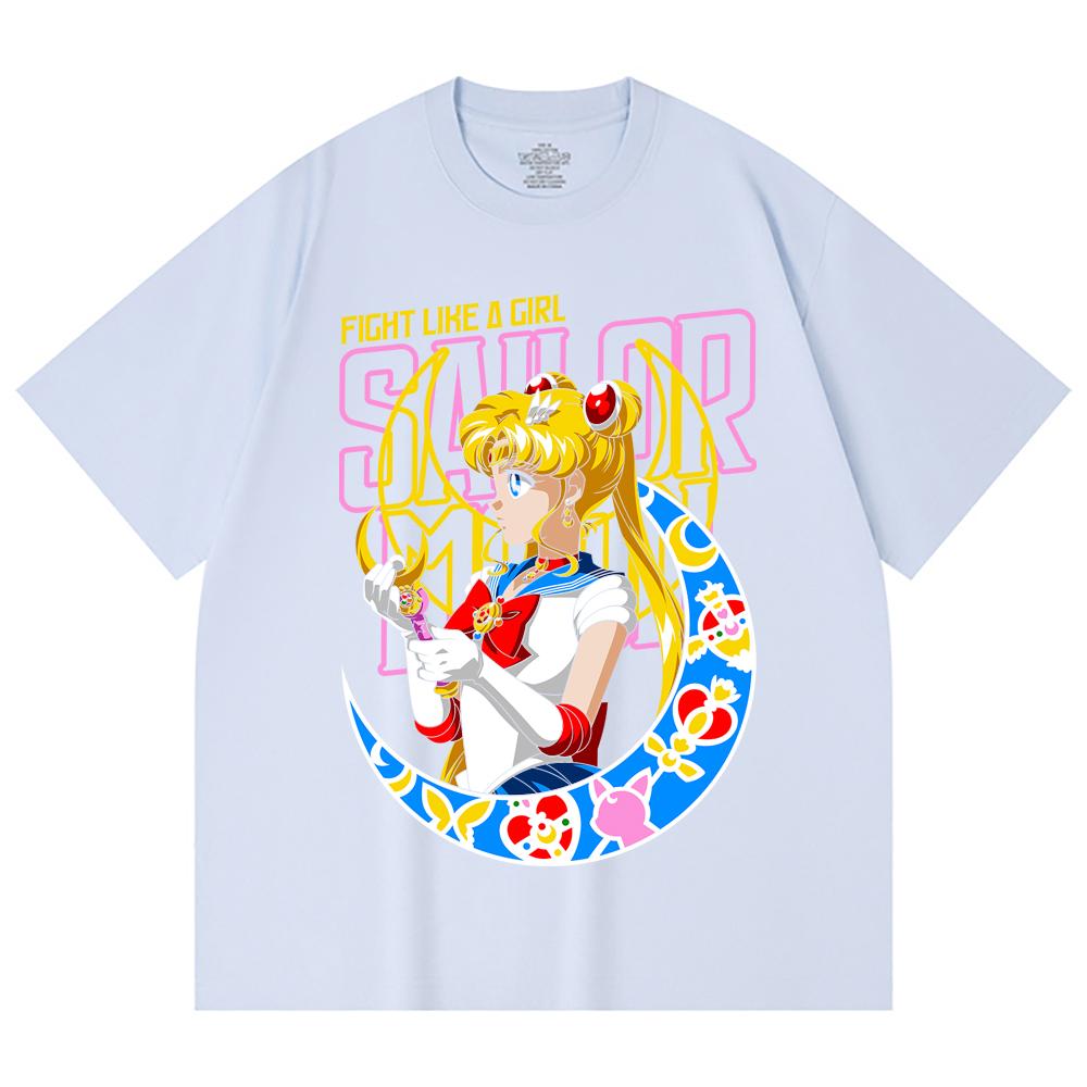230 g/m² 100 % Baumwolle Sailor Moon V8 Minako Druck Unisex Schweres Baumwoll-T-Shirt