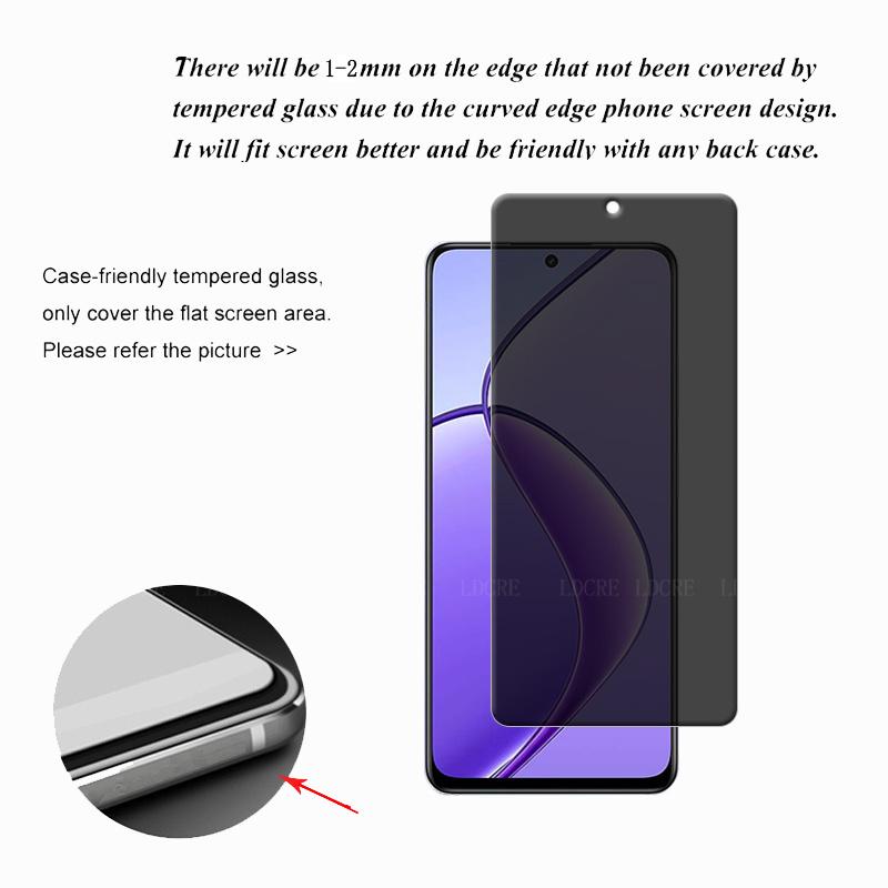 4 pçs para realme 12 5g vidro oppo realme 12 5g protetor de tela protetora anti-reflexo privacidade anti-espião vidro temperado realme 12