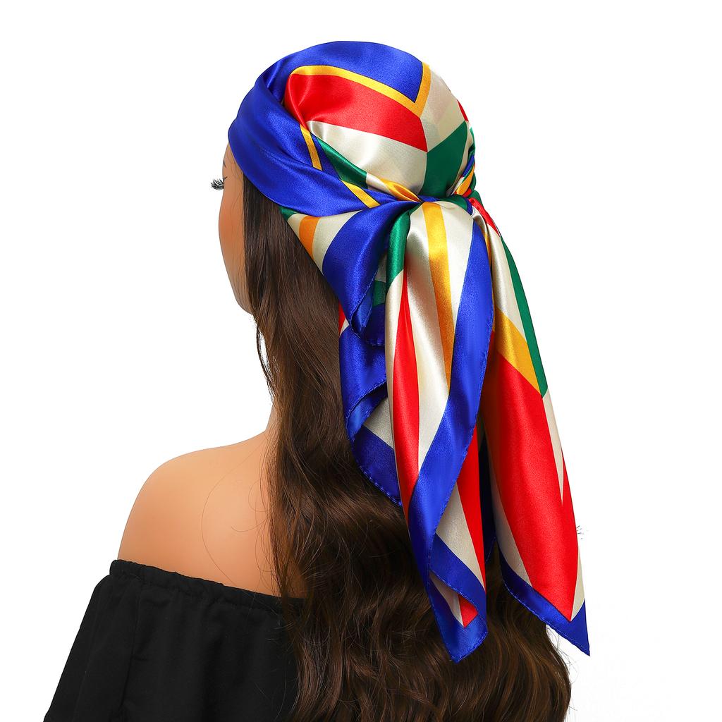 90*90cm Silk Scarf Scarftop Headwraps For Woman Fashion Four Seasons Hair Accessories Hijab Foulard Bandana Femme Headscarf