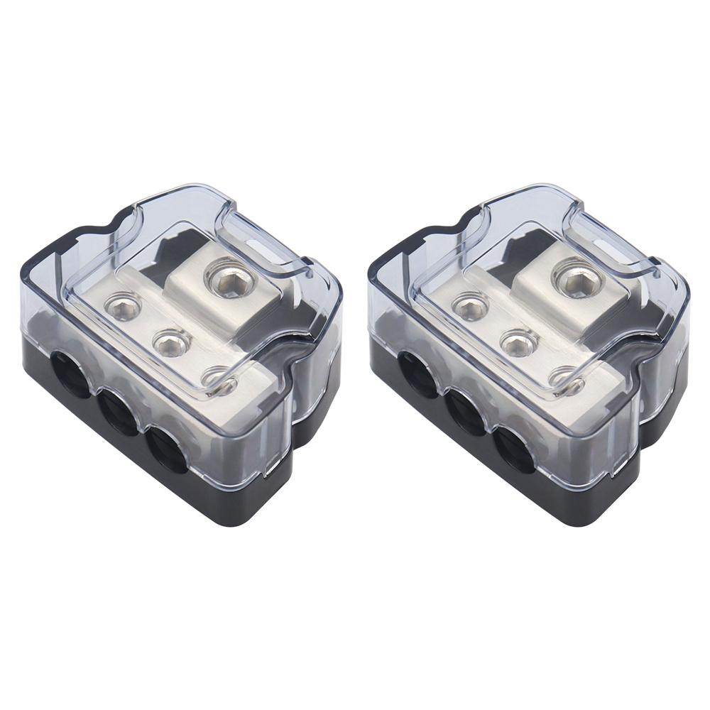 

2Set 3Way Distribution Block Car Audio Power Wire Splitter 0 Gauge in4 Gauge Out