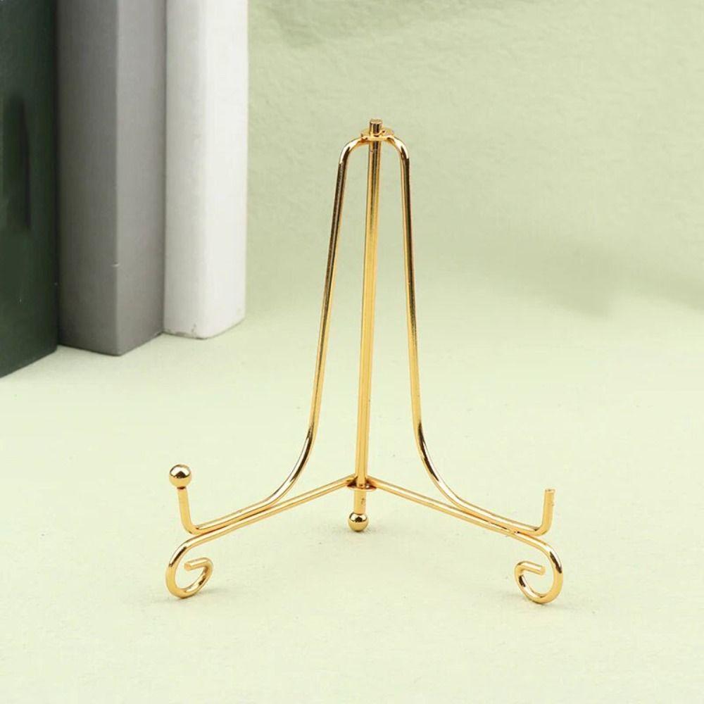 Simple Gold Iron Display Stand Small Bowl Dish Frame Practical Craft Bracket  Cookbooks